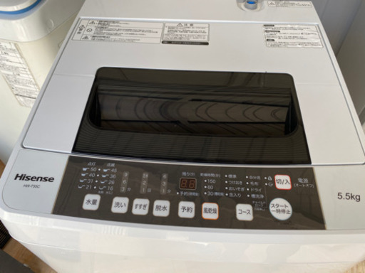 2018年製。ハイセンス 全自動洗濯機 5.5kg HW-T55C 本体幅50cm 最短10分洗濯 (1209c)