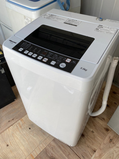 2018年製。ハイセンス 全自動洗濯機 5.5kg HW-T55C 本体幅50cm 最短10分洗濯 (1209c)