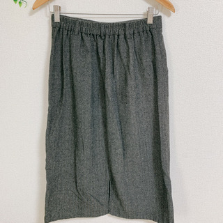 エヘカソポ　グレンチェックロングスカート　モノトーン　スリットスカートの画像