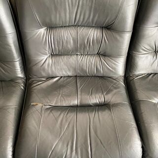 3人掛けソファー黒（分離可能）もらってください・ｘ・の画像
