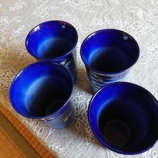 和風コップ(青)の画像