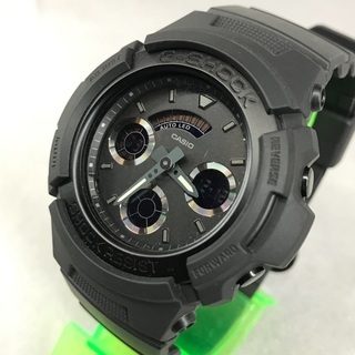 CASIO G-SHOCK ジーショック 黒デジアナ腕時計 AW−591 オールブラックモデル