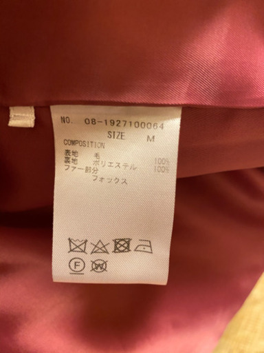WILLSELECTION（ウィルセレクション）フォックスファーマフラー付きコート　エンジ