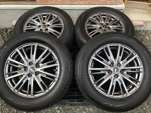 215/60R16 ブリヂストン VRX スタッドレス バリ山 フォレスター レガシー アルミホイール付き 送料無料　5H PCD100 美品 4本