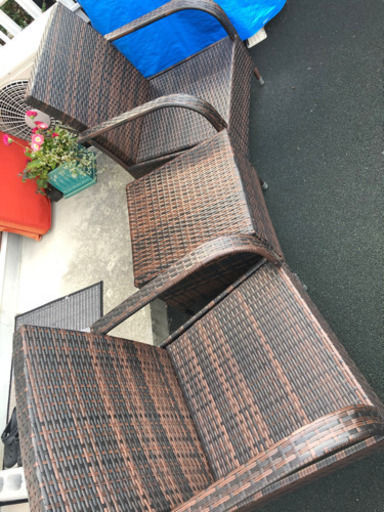 屋外用チェア2脚＋テーブルのセット