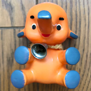 【値下】 サトちゃん ゾウ 初期モデル 昭和レトロ 人形 佐藤製薬 当時物 アンティーク ソフビ人形 ノベルティ 希少 ベル付きの画像
