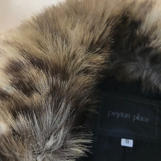 美品☆Peyton place ウールコート 襟ファー着脱可 サイズ9 ネイビー　ペイトンプレイス の画像