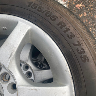 2019年製 155 65 r13 タイヤ4本ホイールセット+スペアタイヤ1本の画像