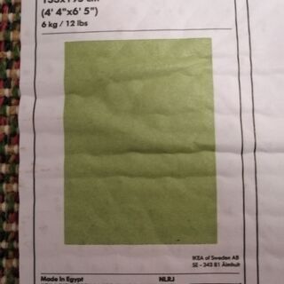 【受渡予定者あり】IKEA HAMPEN ラグ パイル長,ブライトグリーン135×195cmの画像