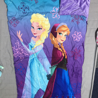 【美品】 寝袋 スリーピングバッグ キッズ シュラフ アナと雪の...
