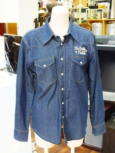 【苫小牧バナナ】WACKO MARIA/ワコマリア メンズ デニムシャツ GOD BLESS YOU Guilty Parties インディゴブルー サイズM