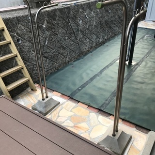 物干し台と竿受けの画像