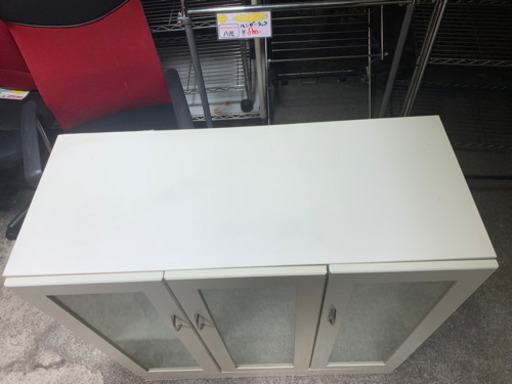 【リサイクルサービス八光、田上店 配達・設置OK】ホワイト　トラットリア　ガラスキャビネット　