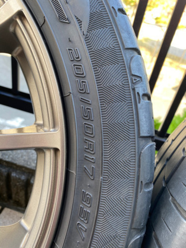 205/50/17  【値下げ】　ブロンズ　6.5J  PCD100  OFF53  ガリ傷無し　タイヤ2017年製　4分山