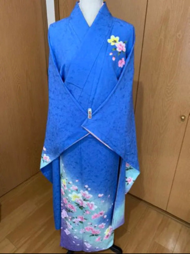 振袖　美品　青　成人式