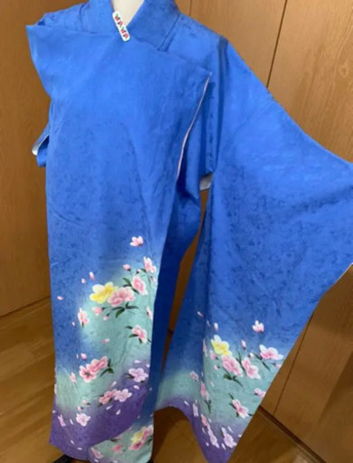 振袖　美品　青　成人式