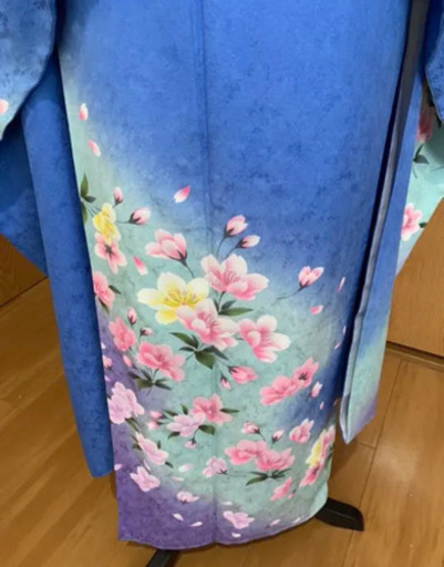 振袖　美品　青　成人式