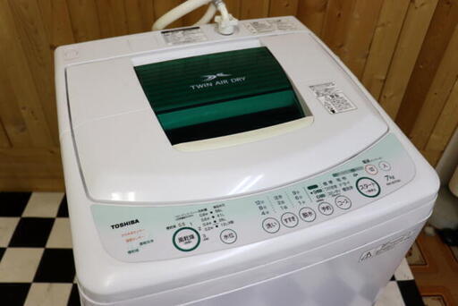 TOSHIBA 東芝 7.0kg全自動洗濯機 AW-307 ステンレス槽 風乾燥 槽洗浄