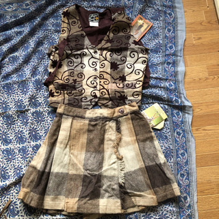 未使用タグ付きフリンジキュロット×ベストセットアップ