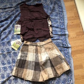 未使用タグ付きフリンジキュロット×ベストセットアップの画像