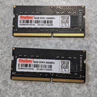 【未使用】ノートパソコン用 メモリ 16GB 2枚 合計32GB...