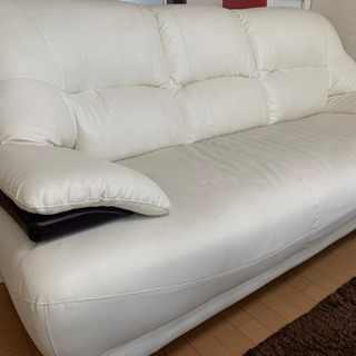 3人掛け合皮ソファー 