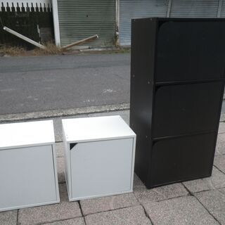 ■配達可■扉付きカラーボックス　3点