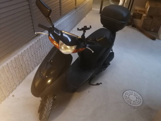 SUZUKI レッツII 原付バイク（携帯ホルダー、ヘルメット、リアBOX付き）