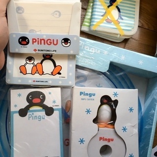 【非売品・未使用品】Pinguグッズセット　掛け時計　クリアーバッグ　ハンドタオル他の画像