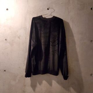 KNOWHERE ベロアビッグクルー メンズ トップス　ブラックの画像