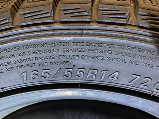 スタッドレスタイヤ　165/55R14 走行少　ホイール付き