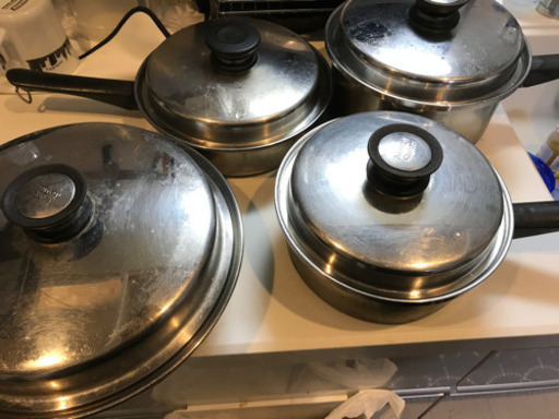 【価格交渉可】amway(アムウェイ) 鍋・フライパン　クイーンクックウェア　4点セット 蓋付き