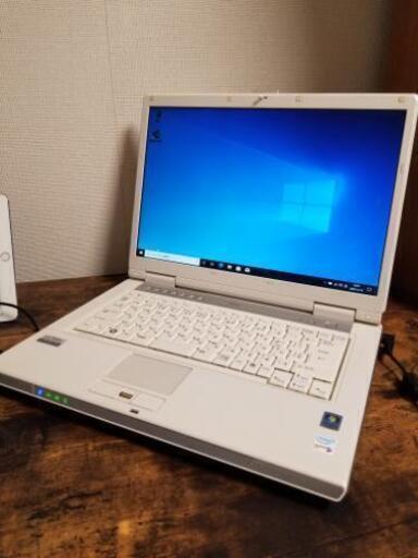 成立しました、FUJITSU 富士通FMV BIBLO NF70U ホワイト HDD120GB windows10 ノートパソコン