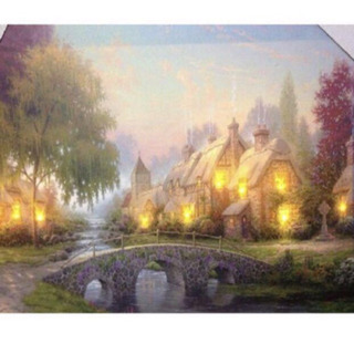 LEDライト額縁無風景画 インテリア ウォールアート キャンバス...