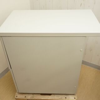 無料！☆中古品☆オフィススチール製ワゴン☆キャビネット☆PLUS製☆2段鍵付きの画像