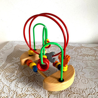 美品✴︎Child Friend ビーズコースター ルーピング木製 3D 立体 知育玩具 おもちゃの画像