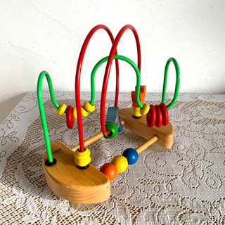 美品✴︎Child Friend ビーズコースター ルーピング木製 3D 立体 知育玩具 おもちゃの画像
