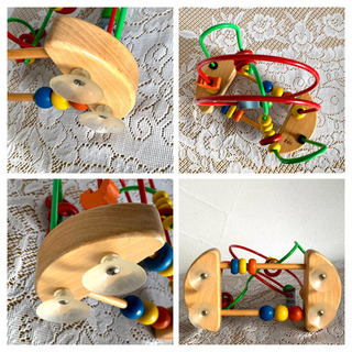 美品✴︎Child Friend ビーズコースター ルーピング木製 3D 立体 知育玩具 おもちゃの画像