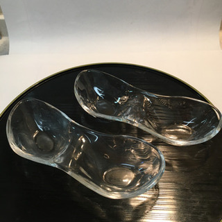 ガラスのお皿2個まとめて(新品) ゼロ円　差し上げますの画像