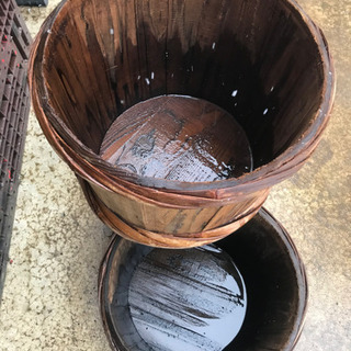 漬け物おけ　野沢菜　大根　木の桶の画像