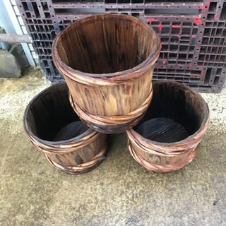 漬け物おけ　野沢菜　大根　木の桶の画像