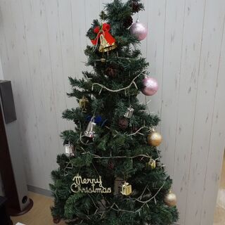 クリスマスツリー☆飾り・イルミネーションライト付き☆高さ約160cm
