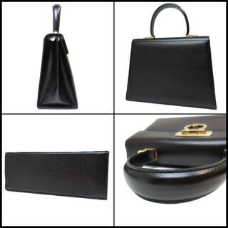 良品 サルバトーレ フェラガモ レザー ガンチーニ 2WAY ハンドバッグ 黒