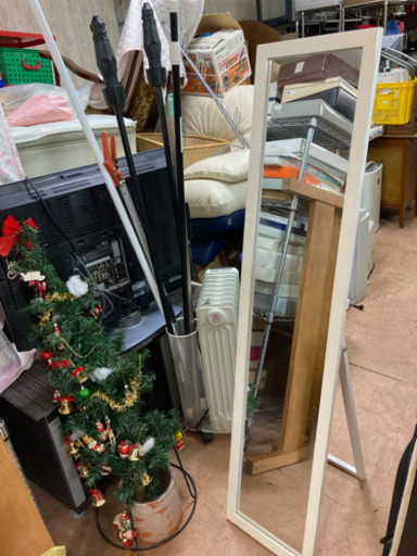 取引中白枠が可愛いスタンドミラー  しげん屋