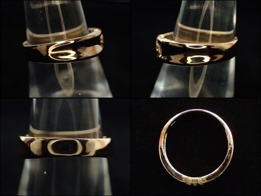 E395 K18 PG 4.2g ダイヤ 0.06ct クロス 十字架 リング 13.5号