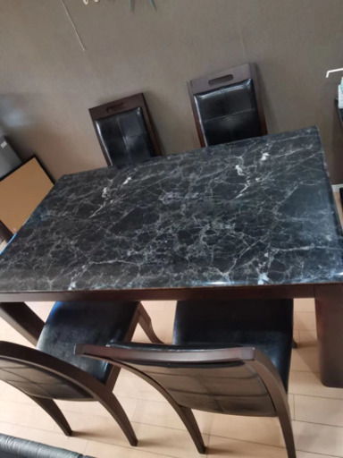 20万円　大理石　高級ダイニングテーブル　セット