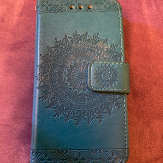 0円🔷手帳型 iPhone 携帯ケース エンボス 曼陀羅柄 マン...