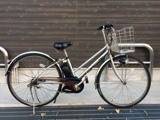 地域限定送料無料　パナソニック　ビビ　シティ　新基準　27インチ　シルバー　アシスタ　パスシティ　神戸市　電動自転車