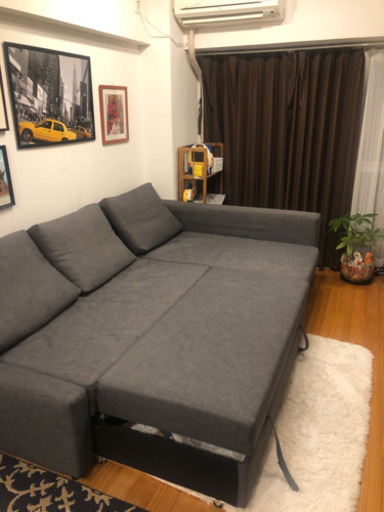 IKEAソファーとダブルベッド両用大容量収納