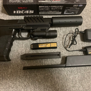 東京マルイ製 H&K HK45 電動ハンドガンサイレンサー、バッ...